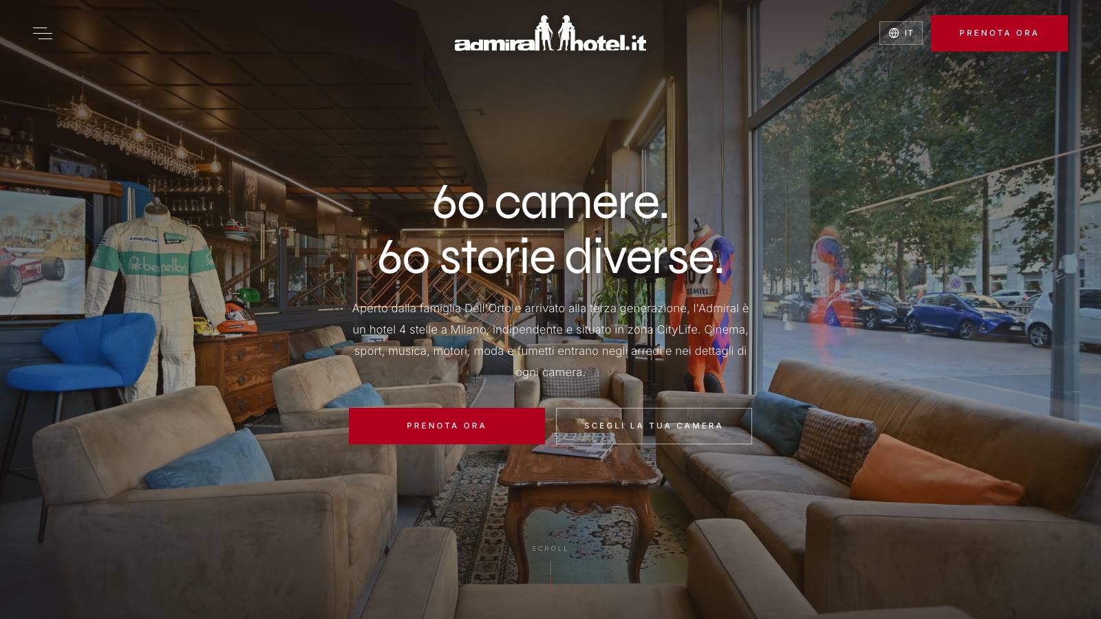 Homepage del sito Admiral Hotel