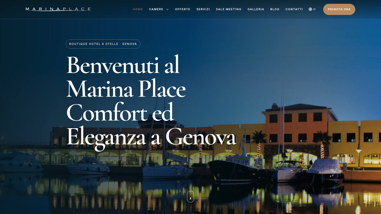 Homepage del sito Marina Place