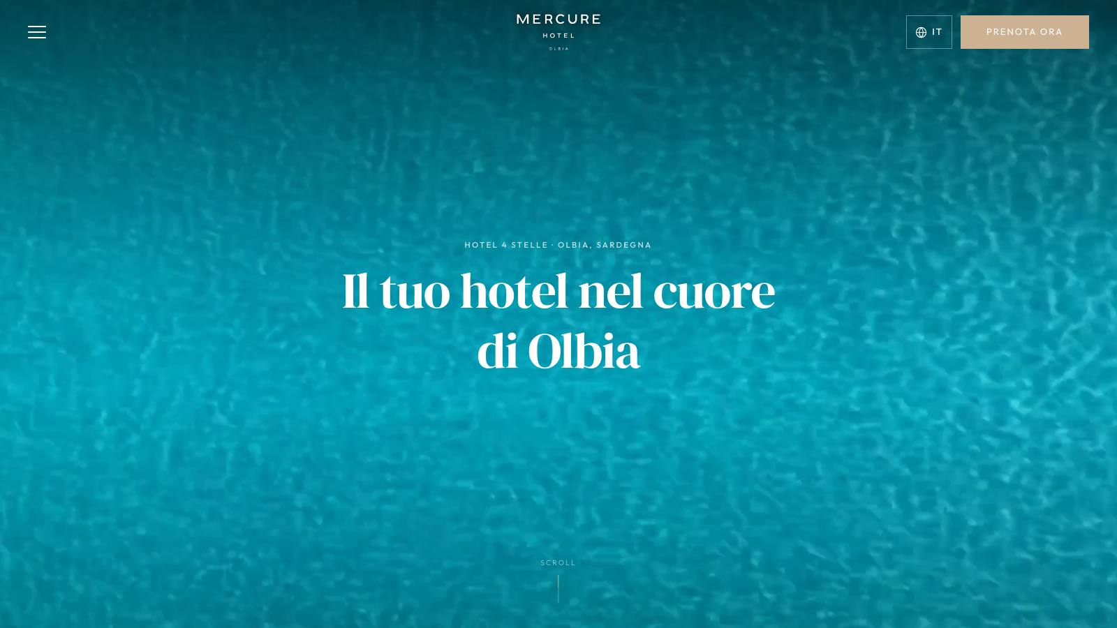 Homepage del sito Mercure Olbia